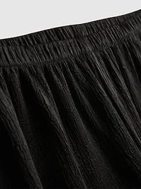 Textured Straight-Leg Satin Pants