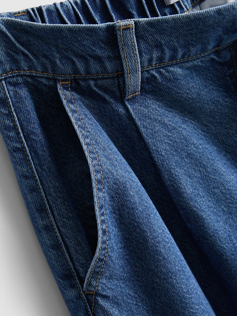 Tailored Wide-Leg Denim Jeans