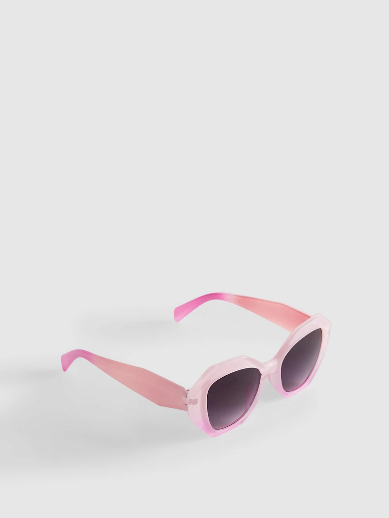 Faceted Frame Sunglasses