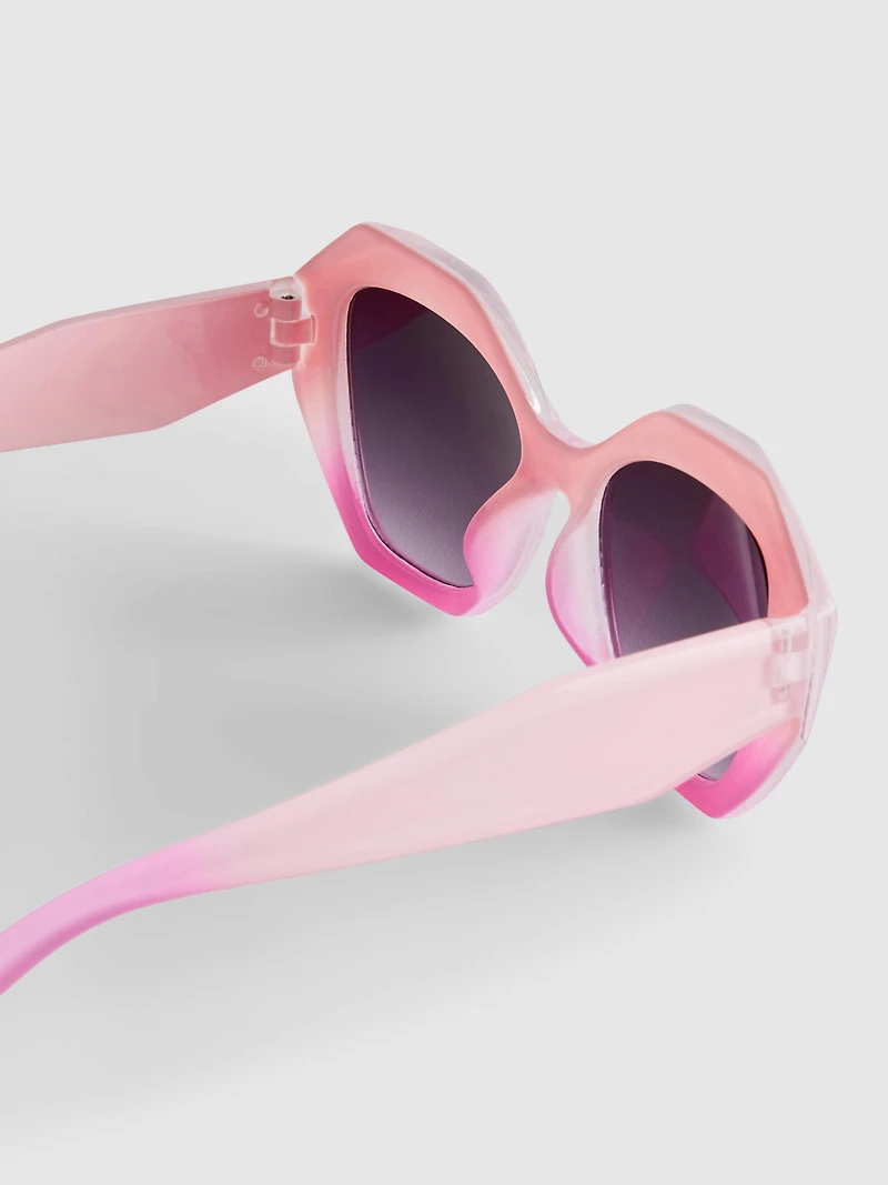 Faceted Frame Sunglasses