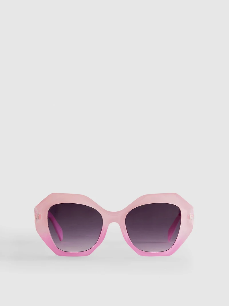 Faceted Frame Sunglasses