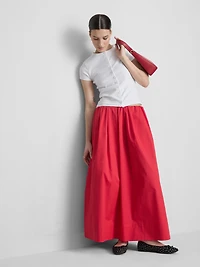 Cotton-Rich Ribbed Button-Through Top