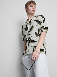 Botanical Short-Sleeve Button-Up Shirt
