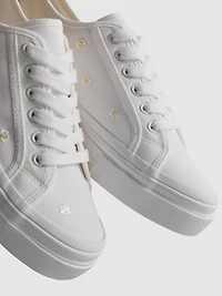 Embroidered Daisy Sneakers