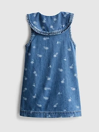 1.5-8yrs | Floral Sleeveless Collared Denim Dress