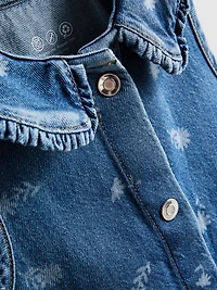 1.5-8yrs | Floral Sleeveless Collared Denim Dress