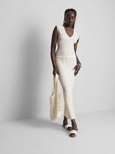 Textured V-Neck Tank Top