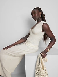 Textured V-Neck Tank Top