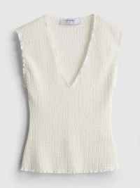 Textured V-Neck Tank Top