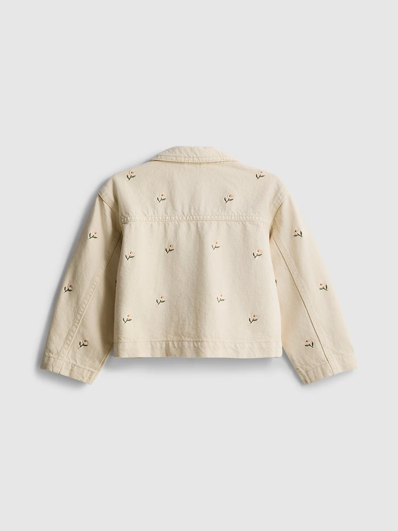 1.5-8yrs | Floral Embroidered Denim Jacket
