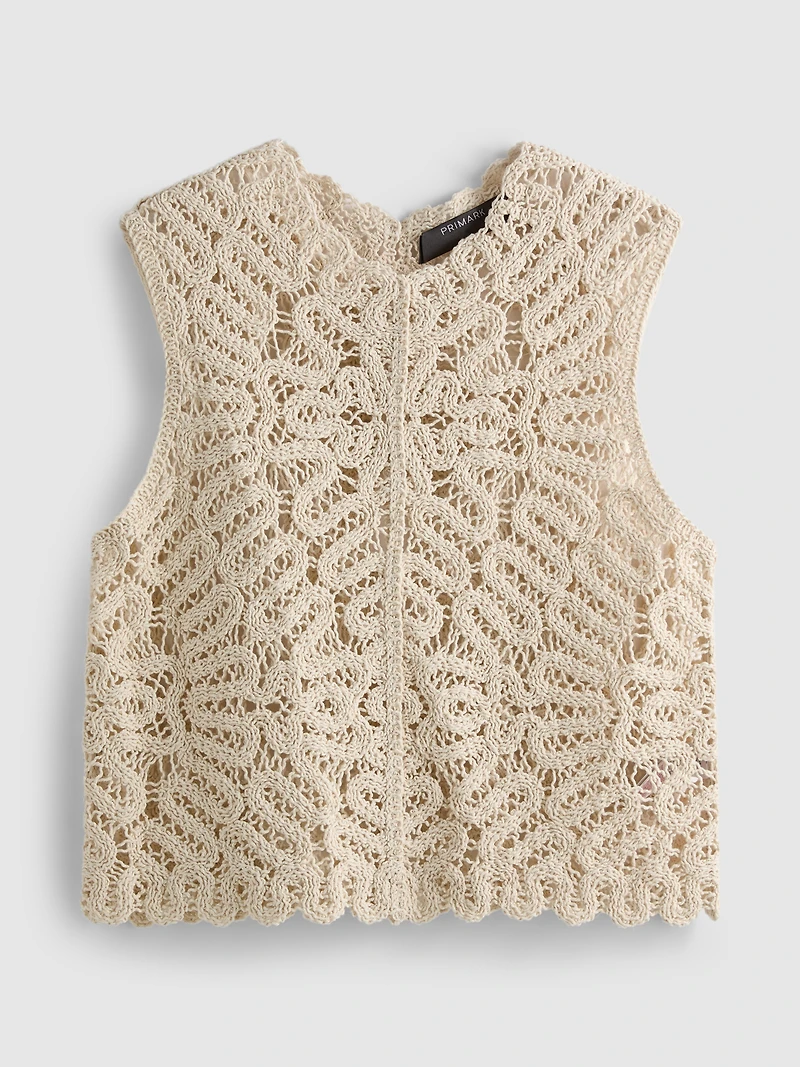 Cotton Rich Crochet Tank Top