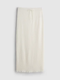 Textured Drawstring Maxi Skirt