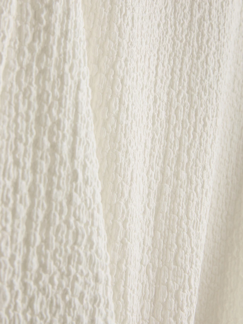 Textured Drawstring Maxi Skirt