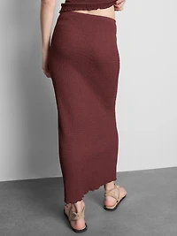 Textured Drawstring Maxi Skirt
