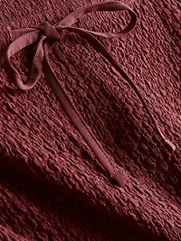 Textured Drawstring Maxi Skirt