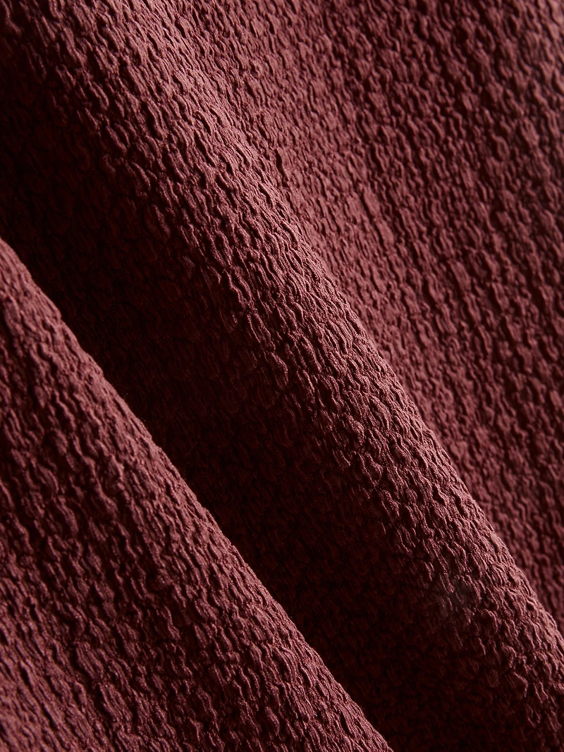 Textured Drawstring Maxi Skirt