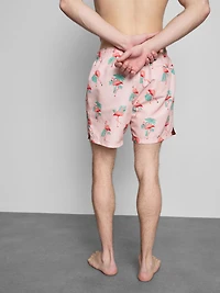 Textured Flamingo Swimming Shorts