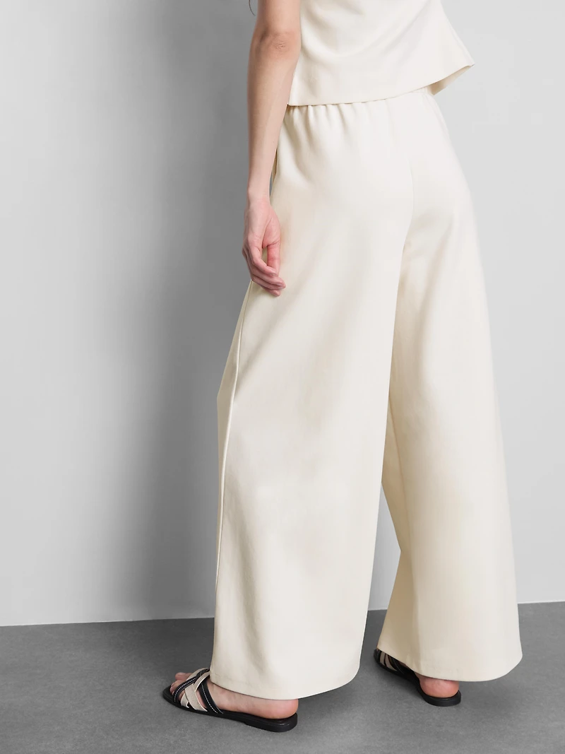 Cotton Blend Wide Leg Sweatpants