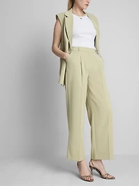 Lila Pleated Straight-Leg Pants