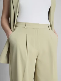 Lila Pleated Straight-Leg Pants