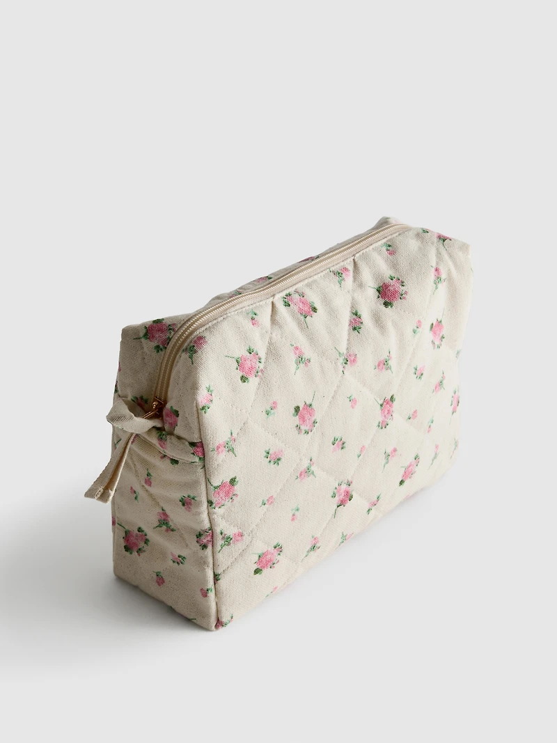 Floral Canvas Toiletry Bag