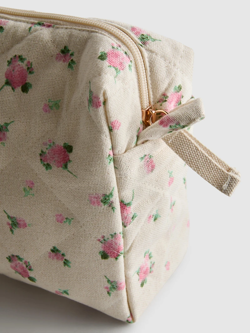 Floral Canvas Toiletry Bag