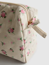 Floral Canvas Toiletry Bag