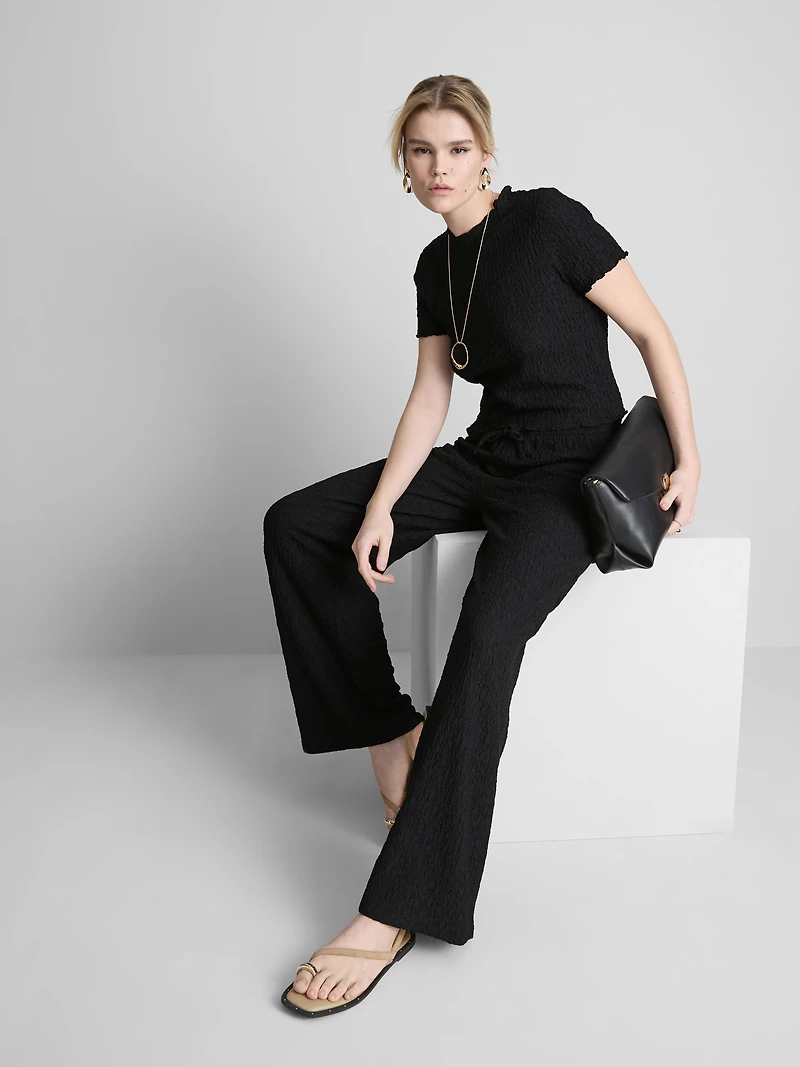 Short-Sleeve Crinkle Top