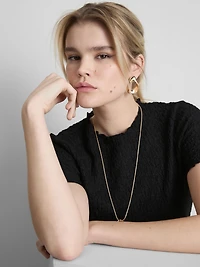 Short-Sleeve Crinkle Top