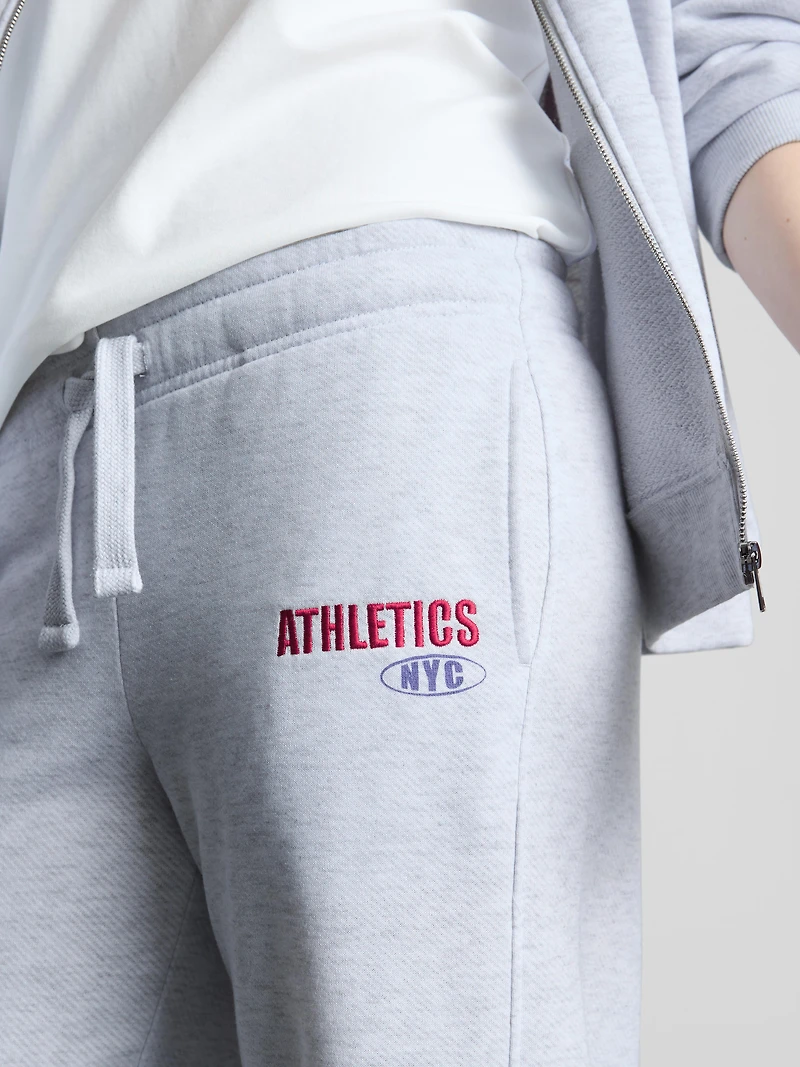 Cotton-Blend Wide-Leg Athletics Joggers