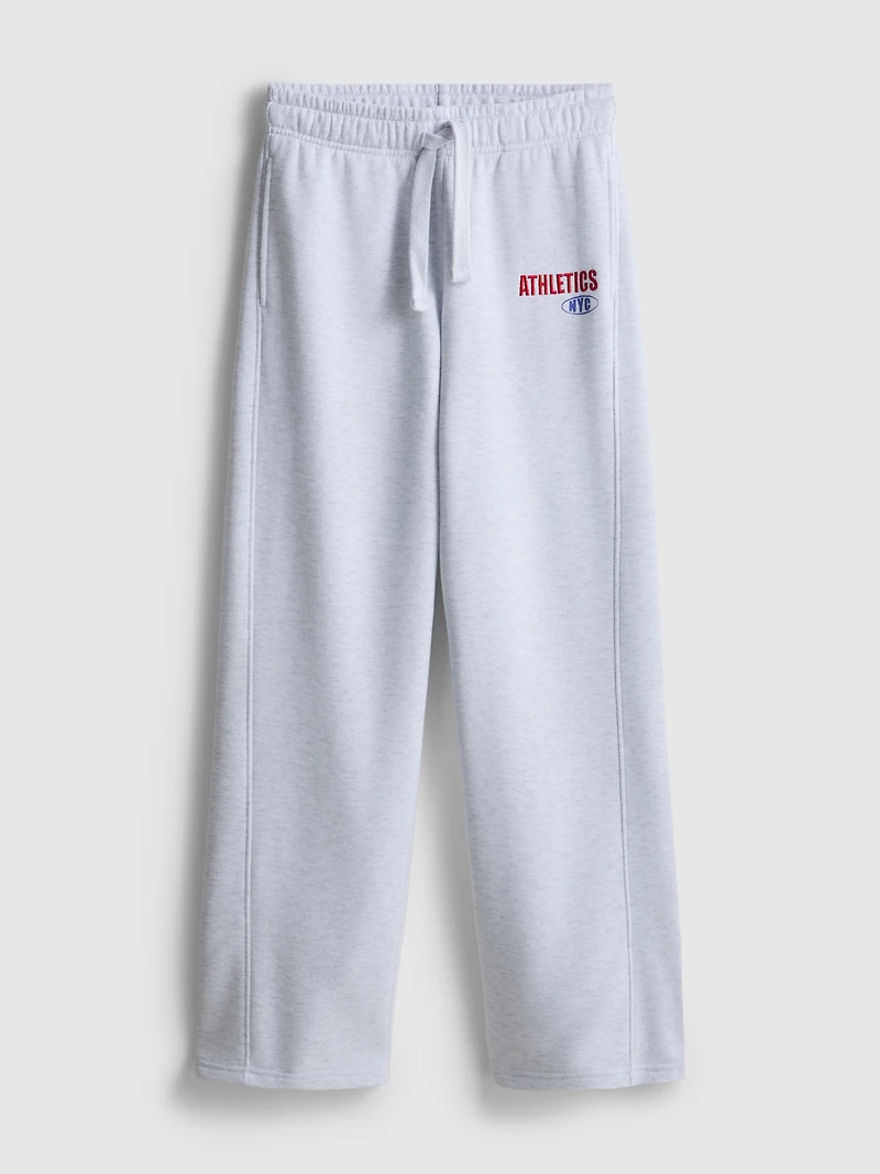 Cotton-Blend Wide-Leg Athletics Joggers
