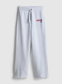 Cotton-Blend Wide-Leg Athletics Joggers