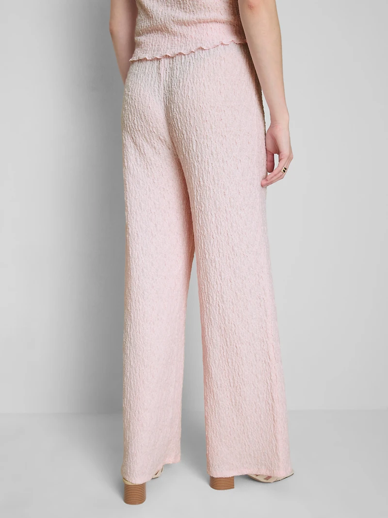 Crinkle Straight-Leg Drawstring Pants