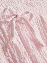 Crinkle Straight-Leg Drawstring Pants