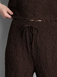 Crinkle Straight-Leg Drawstring Pants