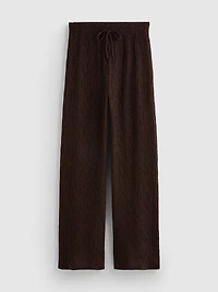 Crinkle Straight-Leg Drawstring Pants