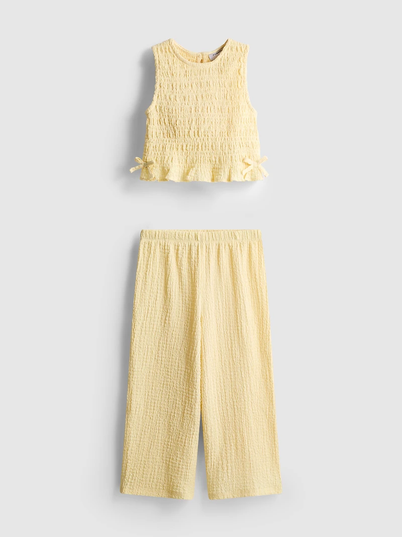 1.5-8yrs | Sleeveless Shirred Blouse and Pants Set