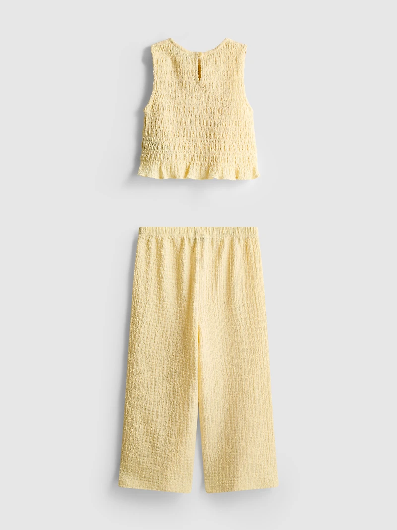 1.5-8yrs | Sleeveless Shirred Blouse and Pants Set
