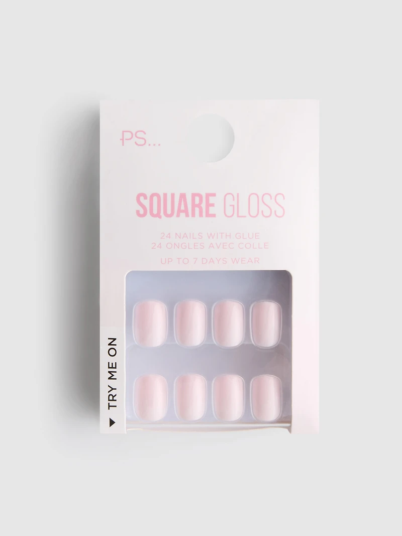 PS... Square Gloss Faux Nails
