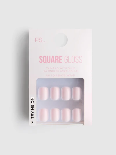 PS... Square Gloss Faux Nails