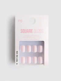 PS... Square Gloss Faux Nails