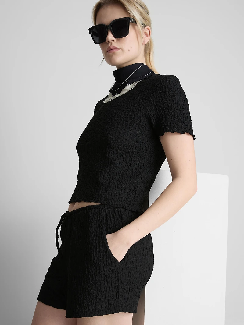 Drawstring Crinkle Shorts