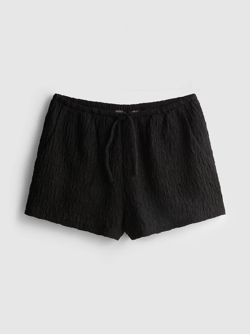 Drawstring Crinkle Shorts