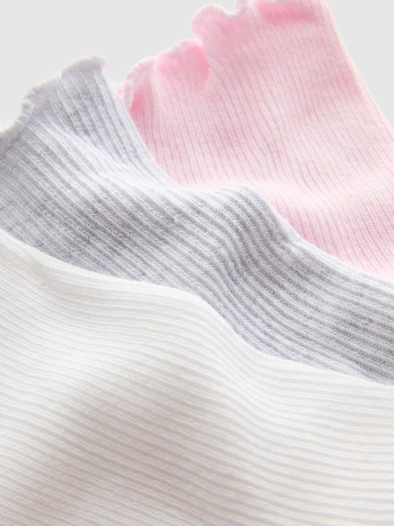3pk Lettuce Trim Ankle Socks