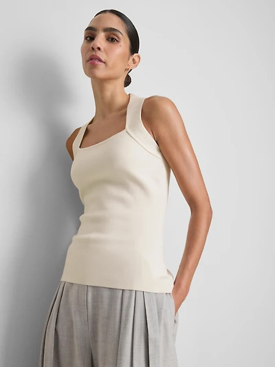 Sculpted Square-Neck Tank Top