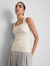 Sculpted Square-Neck Tank Top