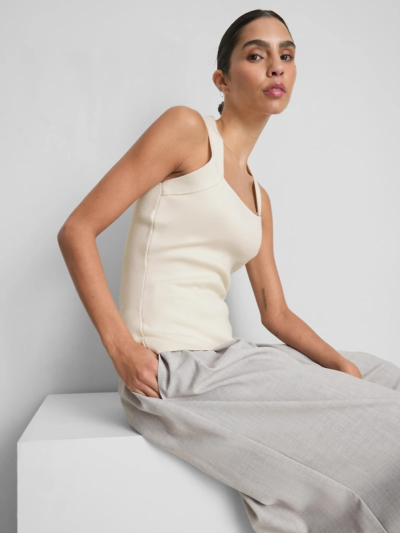 Sculpted Square-Neck Tank Top