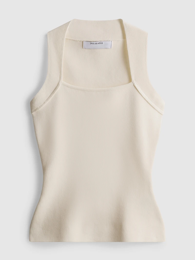 Sculpted Square-Neck Tank Top
