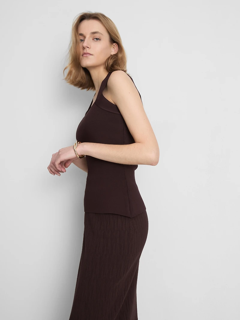 Sculpted Square-Neck Tank Top