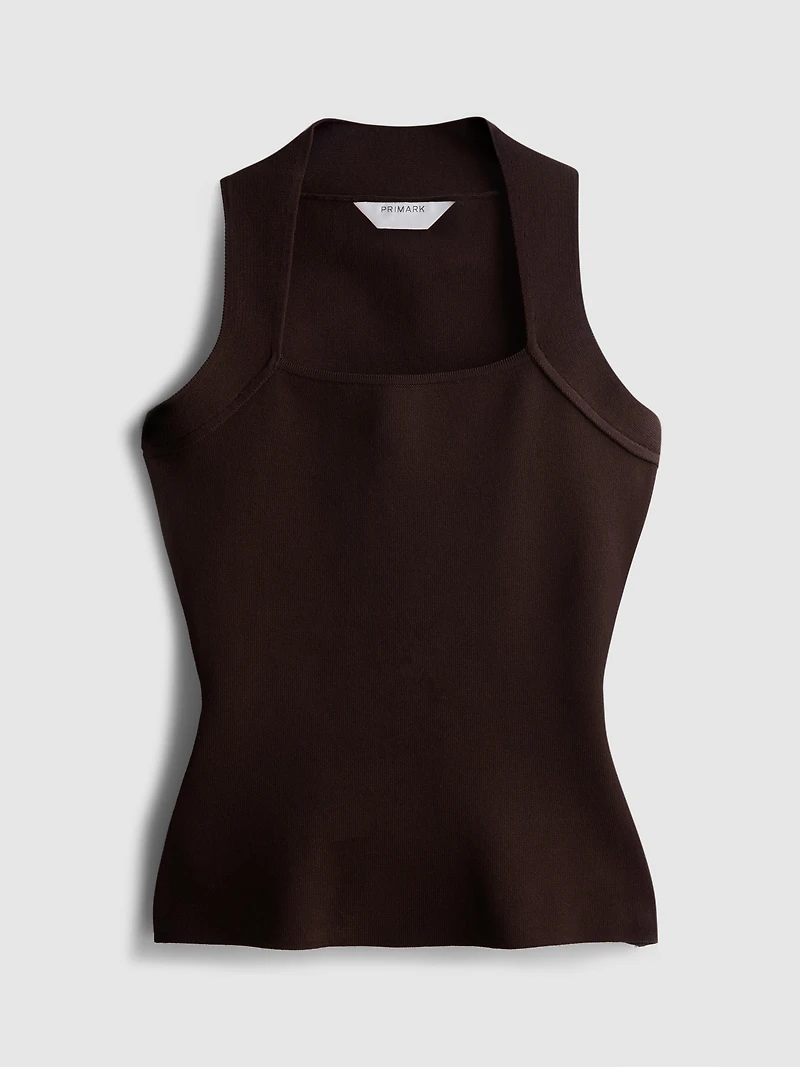 Sculpted Square-Neck Tank Top